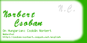 norbert csoban business card