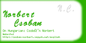 norbert csoban business card